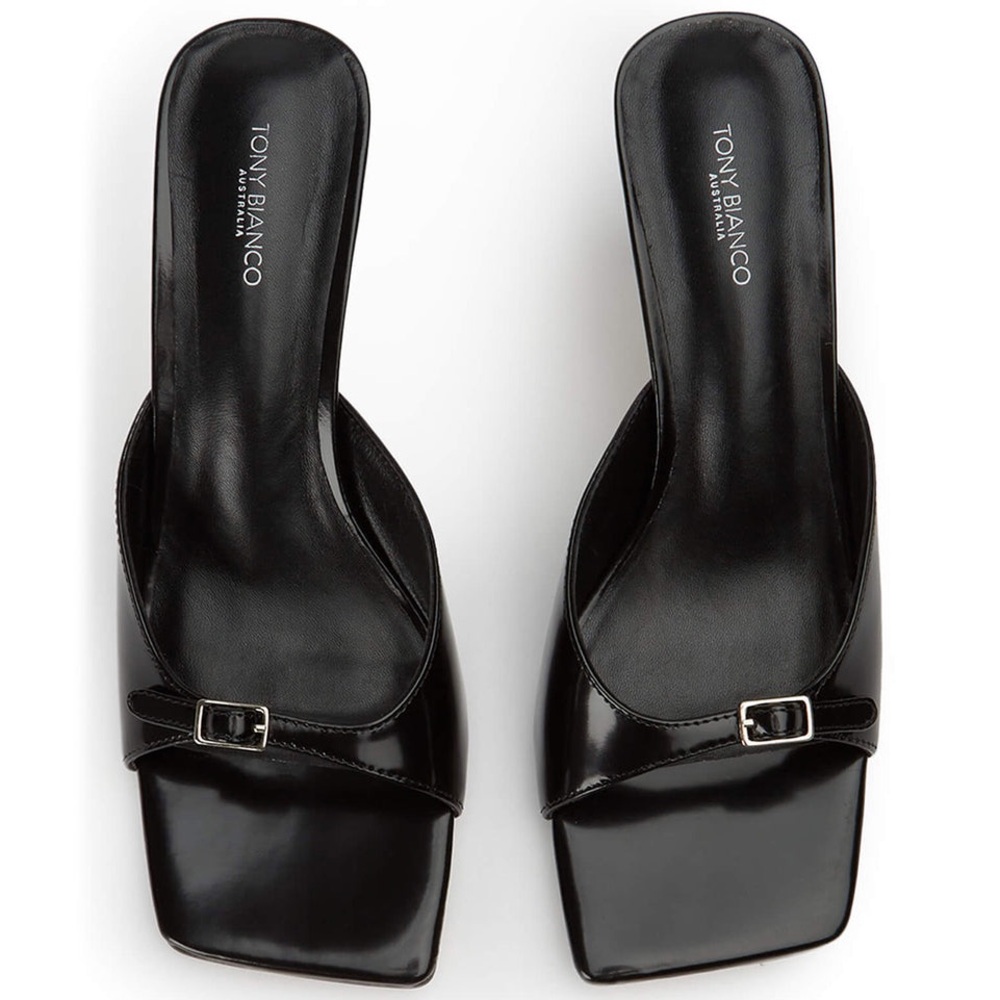 Tony Bianco ASAR BLACK HI SHINE heels size 5.5